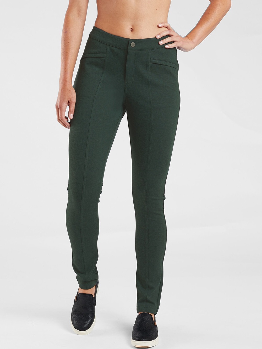 NWT Title Nine Kate Pants Slim Passport Ponte Knit Pants Green Size 4